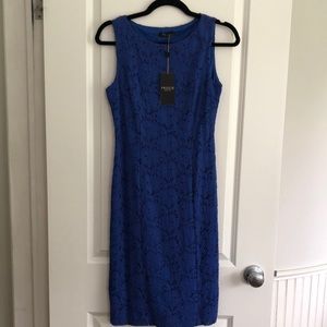 Précis Petite Blue Lace Sheath Dress NWT